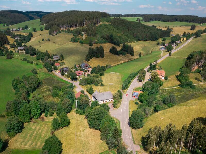 Viele grünen, landwirtschaftliche Flächen