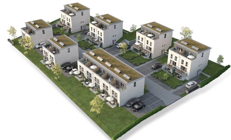 Abendschein Immobilien Visualisierung Baugebiet Bahnhofstraße2