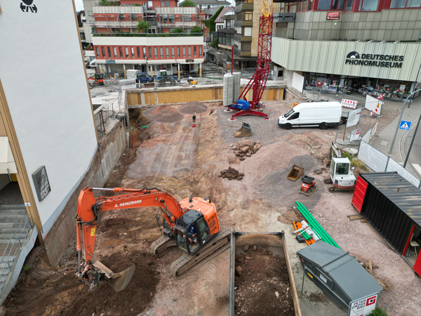 Luftbild Marktplatz während der Baustelle