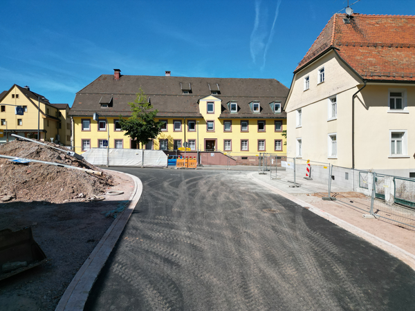 Luftbild Marktplatz während der Baustelle